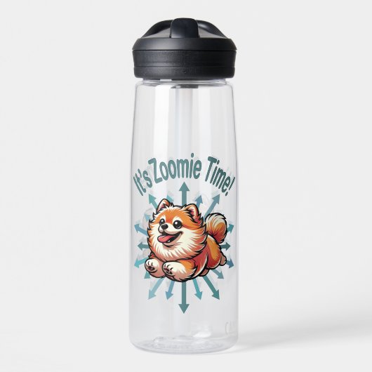 Es ist Zoomie Time Spitz Trinkflasche (Vorne)