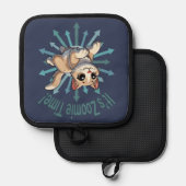 Es ist Zoomie Time Tan Bicolor Cat Topflappen (Vorderseite/Rückseite)