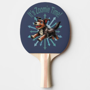 Es ist Zoomie Time Terrier Mutt Tischtennis Schläger