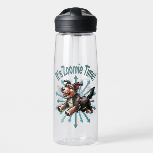 Es ist Zoomie Time Terrier Mutt Trinkflasche (Vorne)