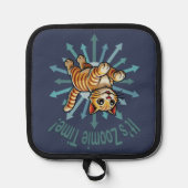 Es ist Zoomie Time Tiger Cat Topflappen (Vorderseite)