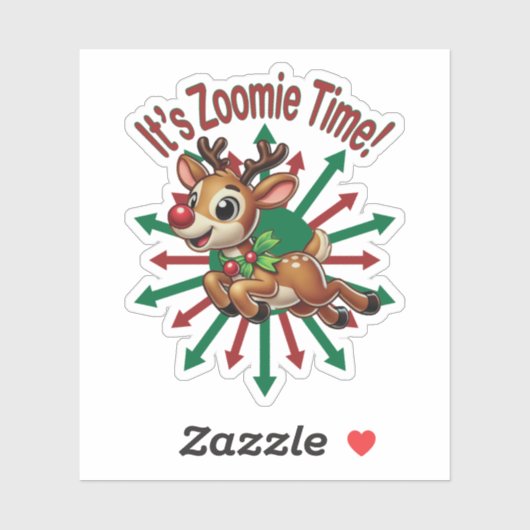 "Es ist Zoomie Time! Weihnachtsmann Aufkleber (Blatt)