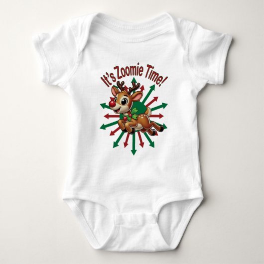 "Es ist Zoomie Time! Weihnachtsmann Baby Strampler (Vorderseite)