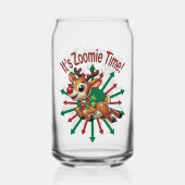 "Es ist Zoomie Time! Weihnachtsmann Dosenglas (Vorderseite)