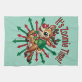 "Es ist Zoomie Time! Weihnachtsmann Geschirrtuch (Horizontal)