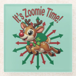 "Es ist Zoomie Time! Weihnachtsmann Glasuntersetzer