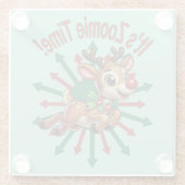 "Es ist Zoomie Time! Weihnachtsmann Glasuntersetzer (Rückseite)