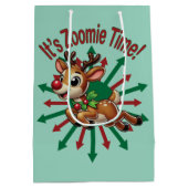 "Es ist Zoomie Time! Weihnachtsmann Mittlere Geschenktüte (Rückseite)
