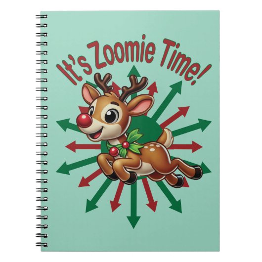 "Es ist Zoomie Time! Weihnachtsmann Notizblock (Vorderseite)