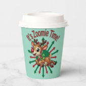 "Es ist Zoomie Time! Weihnachtsmann Pappbecher (Rückseite)