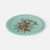 "Es ist Zoomie Time! Weihnachtsmann Pappteller (Schrägansicht)