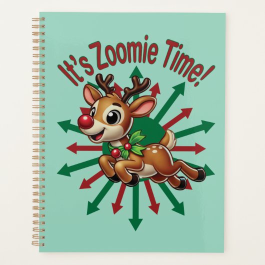 "Es ist Zoomie Time! Weihnachtsmann Planer (Vorderseite)