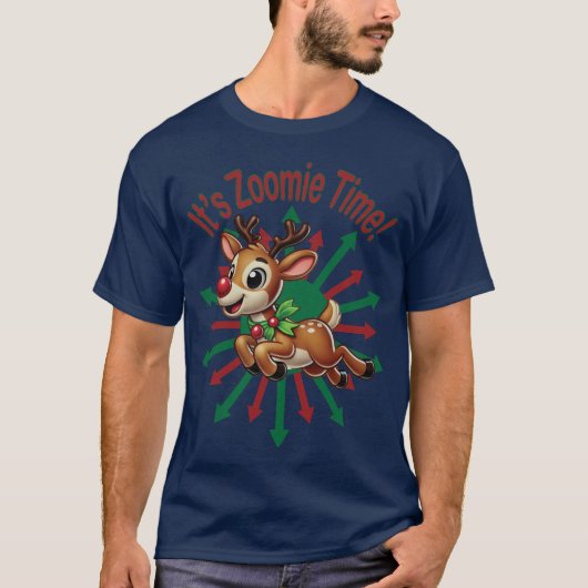 "Es ist Zoomie Time! Weihnachtsmann T-Shirt (Vorderseite)