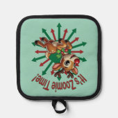 "Es ist Zoomie Time! Weihnachtsmann Topflappen (Vorderseite)