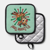 "Es ist Zoomie Time! Weihnachtsmann Topflappen (Vorderseite/Rückseite)