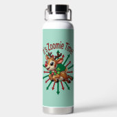 "Es ist Zoomie Time! Weihnachtsmann Trinkflasche (Rückseite)