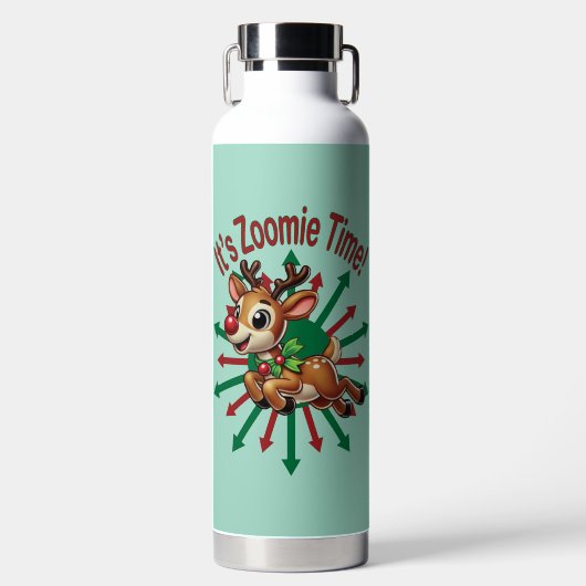 "Es ist Zoomie Time! Weihnachtsmann Trinkflasche (Vorderseite)