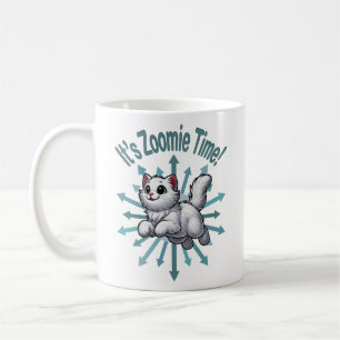 Es ist Zoomie Time White Cat Kaffeetasse