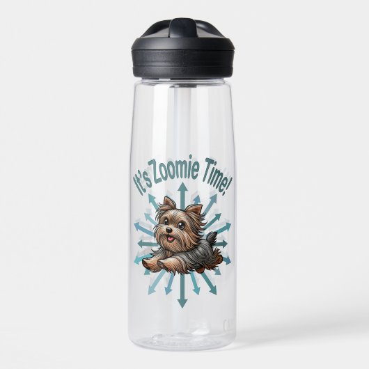 Es ist Zoomie Time Yorkshire Terrier Trinkflasche (Vorne)