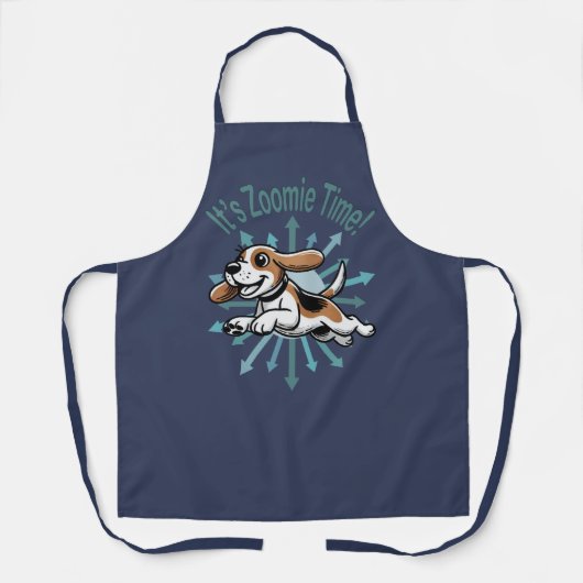 Es ist Zoomie-Zeit Beagle Schürze (Vorderseite)