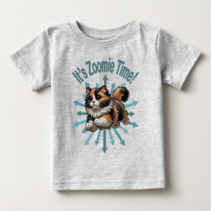 Es ist Zoomie-Zeit Calico-Katze Baby T-shirt