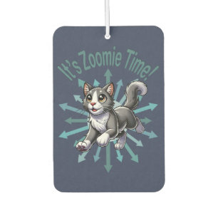 Es ist Zoomie Zeit Graue Bicolor-Katze Autolufterfrischer