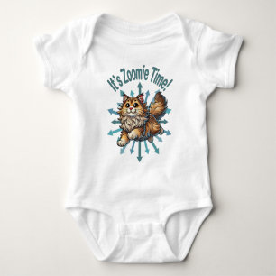 Es ist Zoomie-Zeit Norwegische Waldkatze Baby Strampler