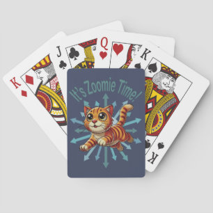 Es ist Zoomie-Zeit Orange getigerte Katze Spielkarten