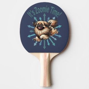 Es ist Zoomie Zeit Pekingese Tischtennis Schläger