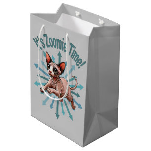 Es ist Zoomie-Zeit Sphynx-Katze Mittlere Geschenktüte