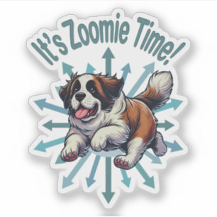 Es ist Zoomie Zeit St. Bernhard Aufkleber