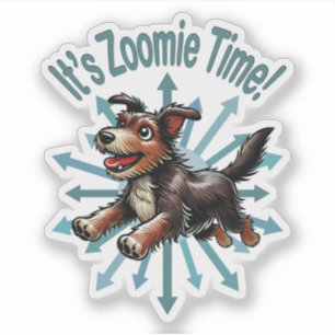 Es ist Zoomie Zeit Terrier Mischling Aufkleber