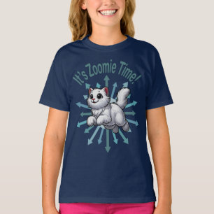 Es ist Zoomie Zeit Weiße Katze T-Shirt