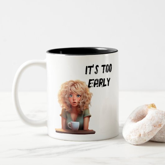 Es ist zu früh zweifarbige tasse (Mit Donut)