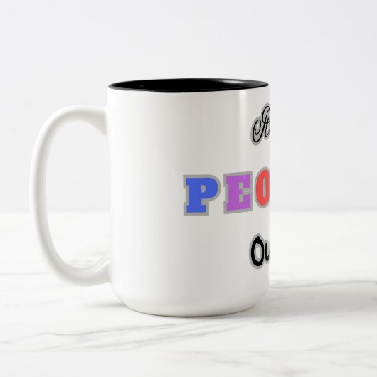 Es ist zu Mensch im Freien Zweifarbige Tasse (Links)