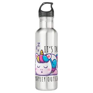 Es ist zu viele Leute außerhalb Unicorn Introverti Edelstahlflasche