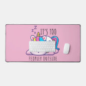 Es ist zu viele Leute außerhalb Unicorn Introverti Schreibtischunterlage (Tastatur & Maus)