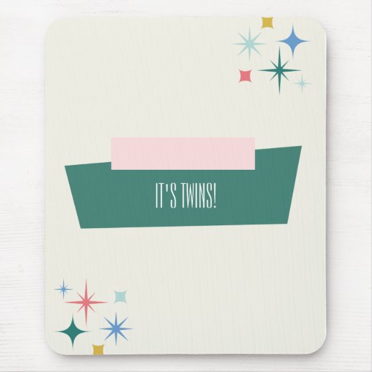Es ist Zwillinge Retro Mousepad (Vorne)