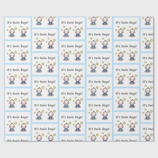 Es ist Zwillingsjunge Geschenkpackung, Babydusche  Geschenkpapier (Flach)