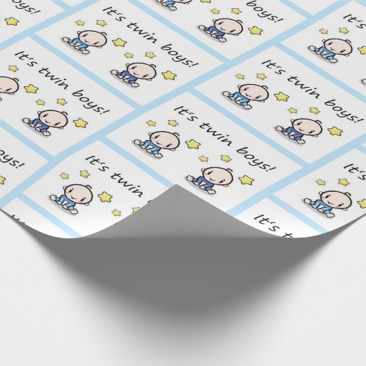 Es ist Zwillingsjunge Geschenkpackung, Babydusche  Geschenkpapier (Ecke)