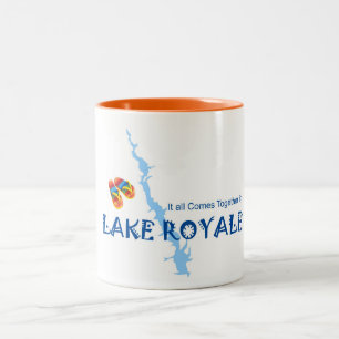 Es kommt alles zusammen in Lake Royale Zweifarbige Tasse