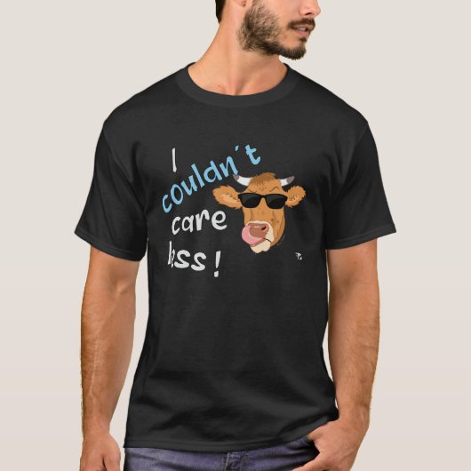 Es Kümmerte Mich Nicht Grim Cow Statement T-Shirt (Vorderseite)