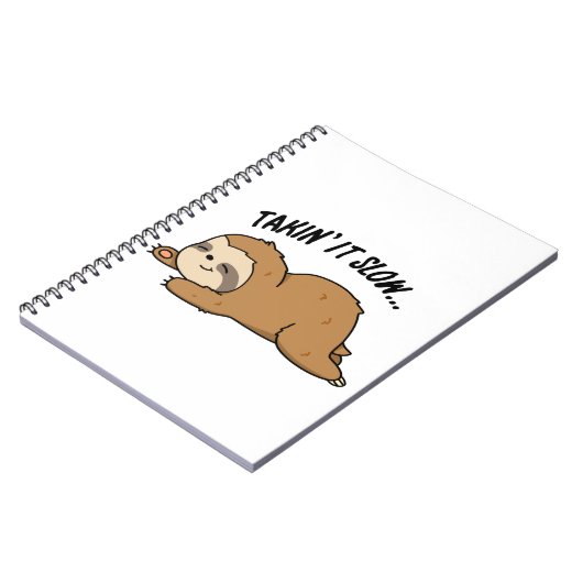 Es langsam Funny Sloth Puff nehmen Notizblock (Linke Seite)