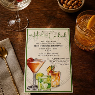 Es lebe die farbenfrohe Cocktail-Party-Einladung Einladung