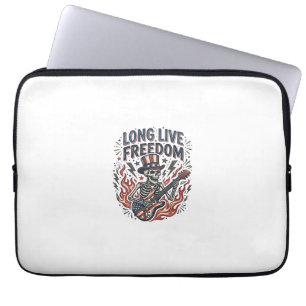 Es lebe die Freiheit Patriotisches Skelett Rocker- Laptopschutzhülle