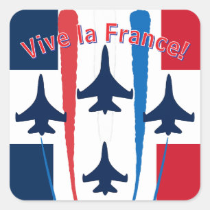 Es lebe Frankreich Quadratischer Aufkleber