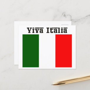 Es lebe Italien und die italienische Flagge Postkarte