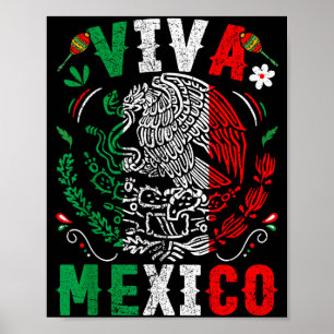 Es lebe Mexiko Flagge mexikanischer Unabhängigkeit Poster