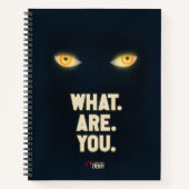 Es leuchtet die Augen "Was.Are.You". Notizblock (Vorderseite)