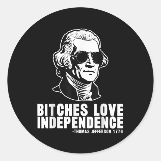 Es Liebe Independence Thomas Jefferson Happy 4. Runder Aufkleber (Vorderseite)